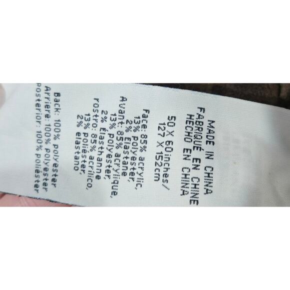 Pottery Barn Brown Faux Mink Fur Throw Blanket 50x60 in Rustic Cozy Cabin - Picture 2 of 3